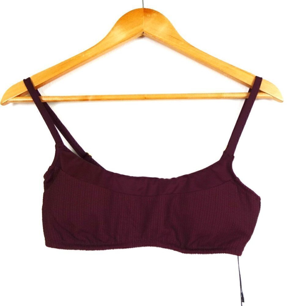 Sanctuary Seamed Bikini Top Size S Purple Burgundy Bralette Swim Top Swimsuit